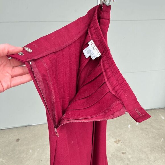 Vintage Talbots 100% Worsted Wool Pleated Midi Skirt Made in USA Size 6 - Picture 3 of 6